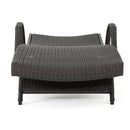 Salem - Contemporary Wicker Chaise Lounge With Arm, Weather Resistant