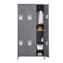 6 Door Lockers With Lock For Employees, Storage Cabinet For Home, Gym, Office, School, Garage - Gray