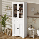 Bathroom Storage Cabinet, Adjustable Shelves & Drawer, Freestanding Linen Tower