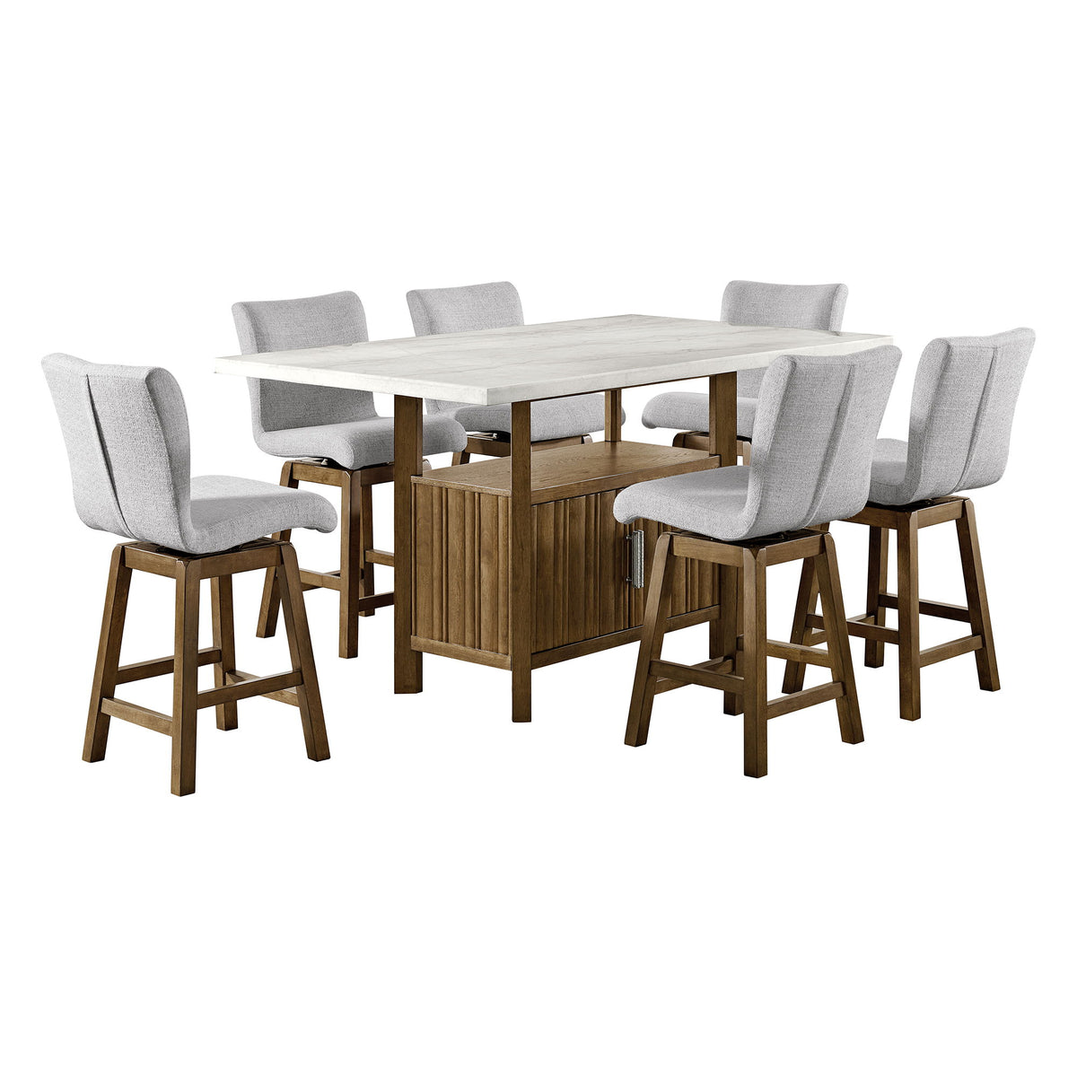 Carmela Counter Height Dining Set in Dark Brown by Elements International, view 2