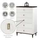 Carena - 5 Piece Bedroom Set (Eastern King Dresser Chest Mirror Nightstand) - Brown / Light Gray / White