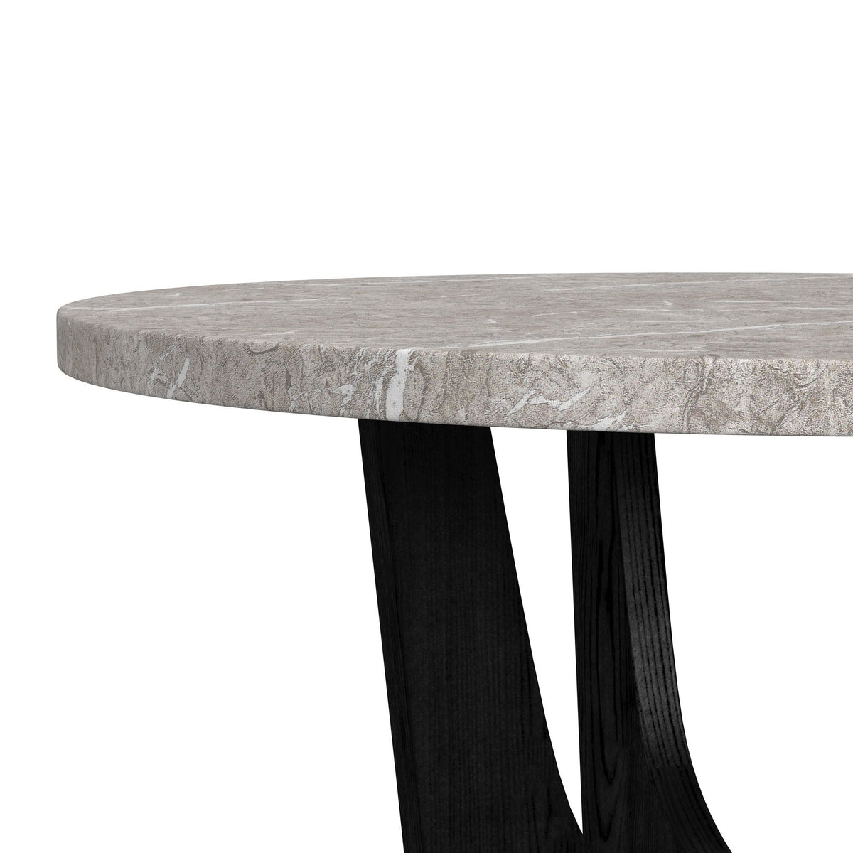 Oregon Round Table With Faux Marble Top in Black by Elements International, view 10