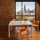 4 Piece Set Of Modern Designed Single Chairs With Long Table