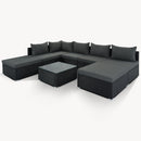 8 Pieces Outdoor Patio Furniture Conversation Wicker Sofa Set