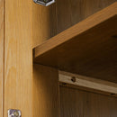 Bathroom Vanity With Seashell Resin Sink, Flip Up Storage, Soft Close Doors - Brown