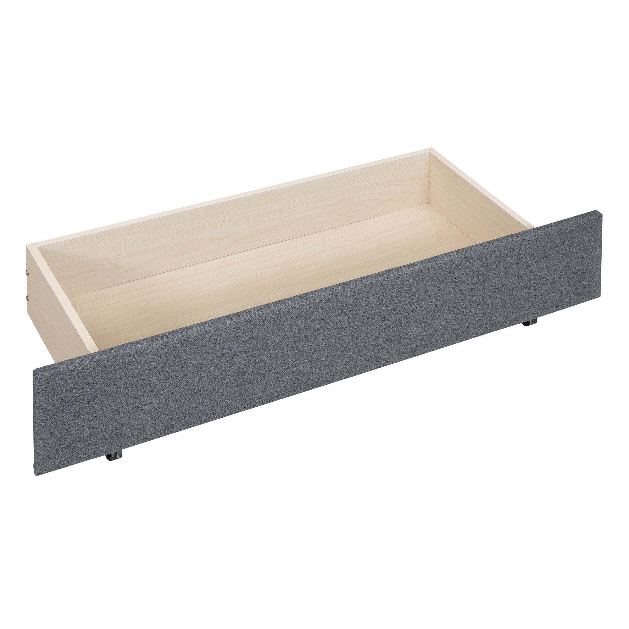 Queen Size Upholstered Platform Bed with 2 Drawers and 1 Twin XL Trundle, Classic Headboard Design, Gray - Atlantic Fine Furniture Melbourne FL