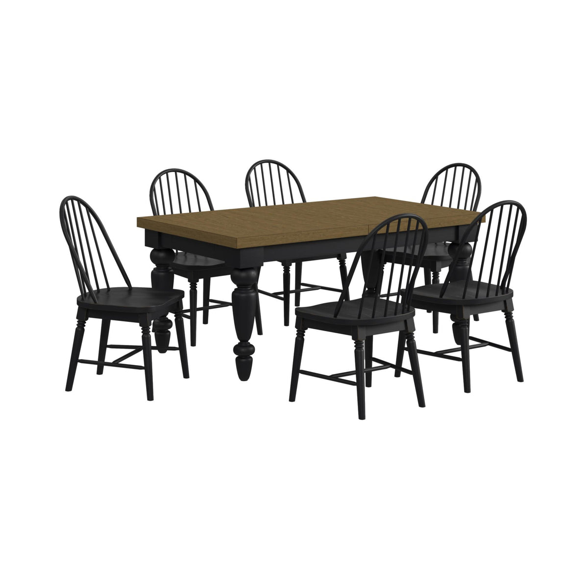 Heritage Standard Height Dining Set in Black by Elements International, view 2