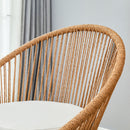 Modern 3 Piece Set, Anti - Spill Round Coffee Table, 2 Rattan Swivel Chairs, Outdoor Patio Furniture For Tea Time - Black / Wood