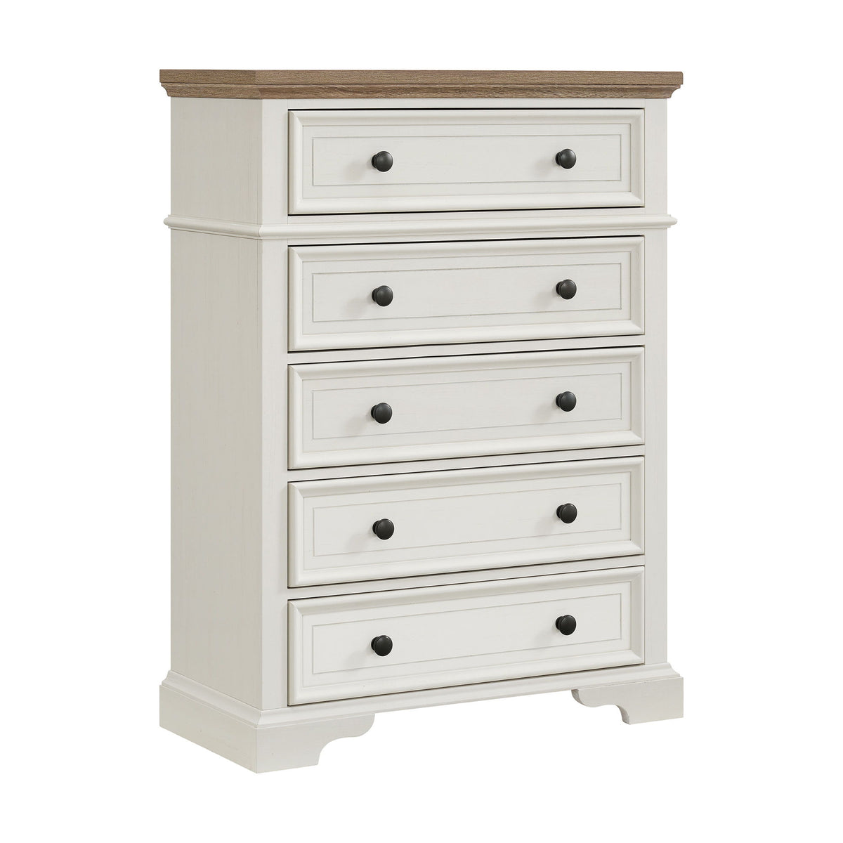 Eastwood Youth 5-Drawer Chest in Brown And White by Elements International