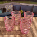 Leading Ware Diamond Cut Acrylic Glasses Drinking (Set of 4)