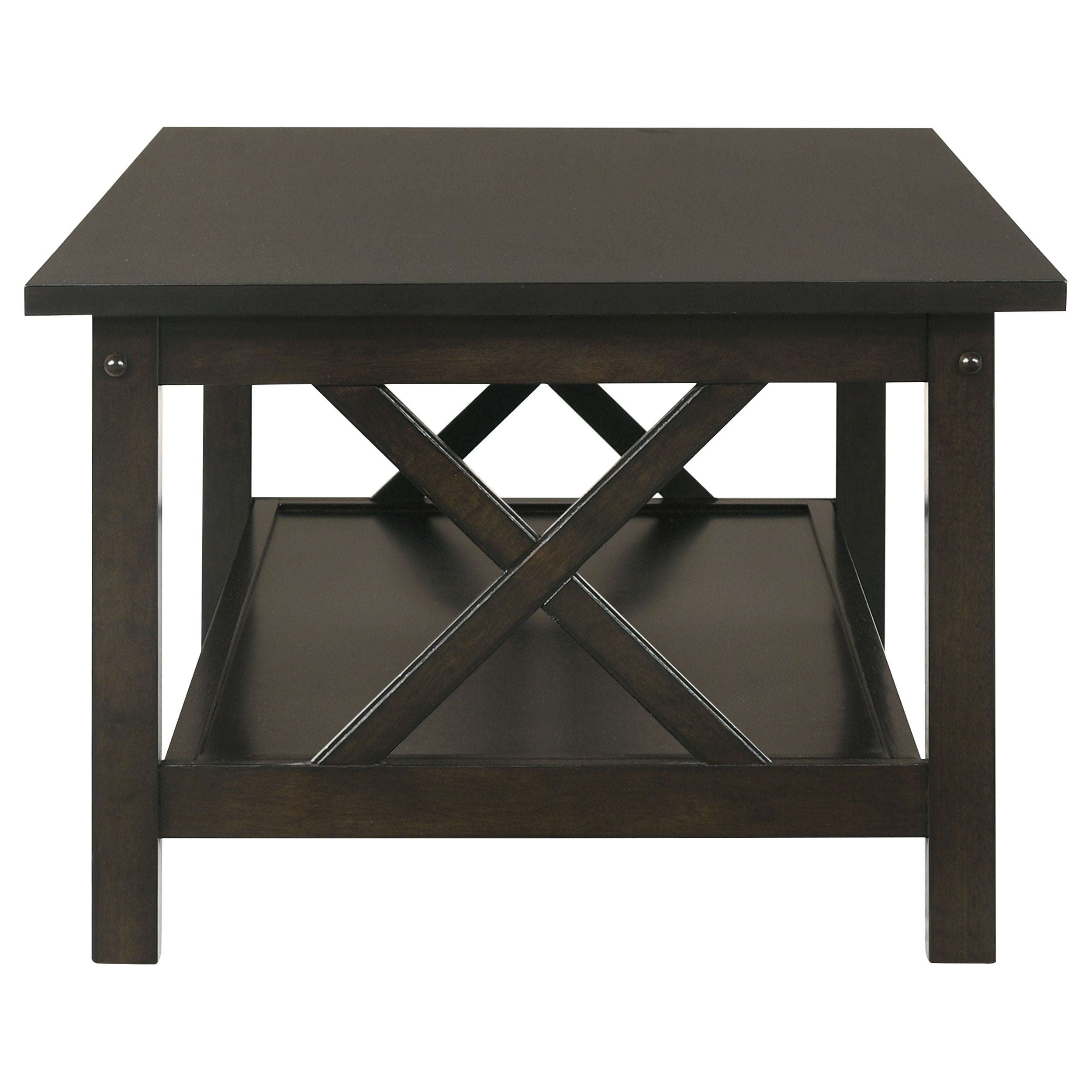 Rachelle 3-piece Rectangular Coffee Table Set Deep Merlot — view 5