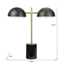 Nova - Hydro Table Lamp With On / Off Switch Double Lamp - Black / Gold / Marble