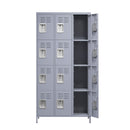 12 Door Lockers With Lock For Secure Storage Construction - Gray