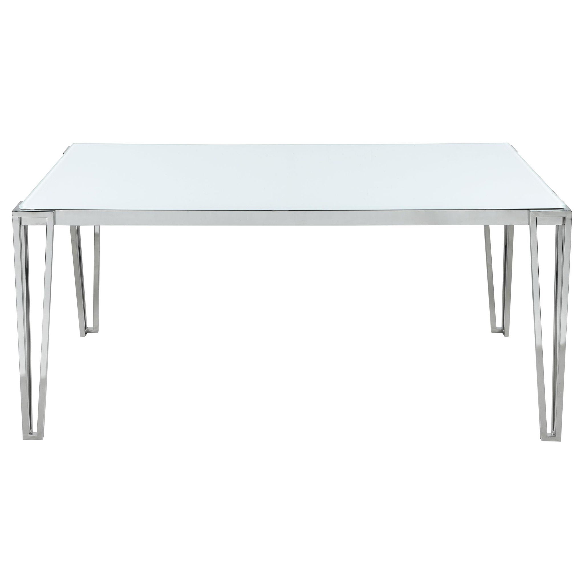 Pauline Rectangular 64-inch Glass Top Dining Table Chrome