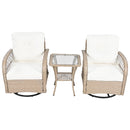 3 Piece Outdoor Chair & Table Set Chat Set, 2 Person Rattan Seating Group