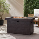 Custer - Rectangular Fire Pit 50, 000 Btu Magnesium Oxide - Brown