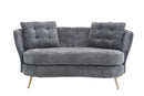 Loveseat Sofa, Upholstered Couch With Metal Legs