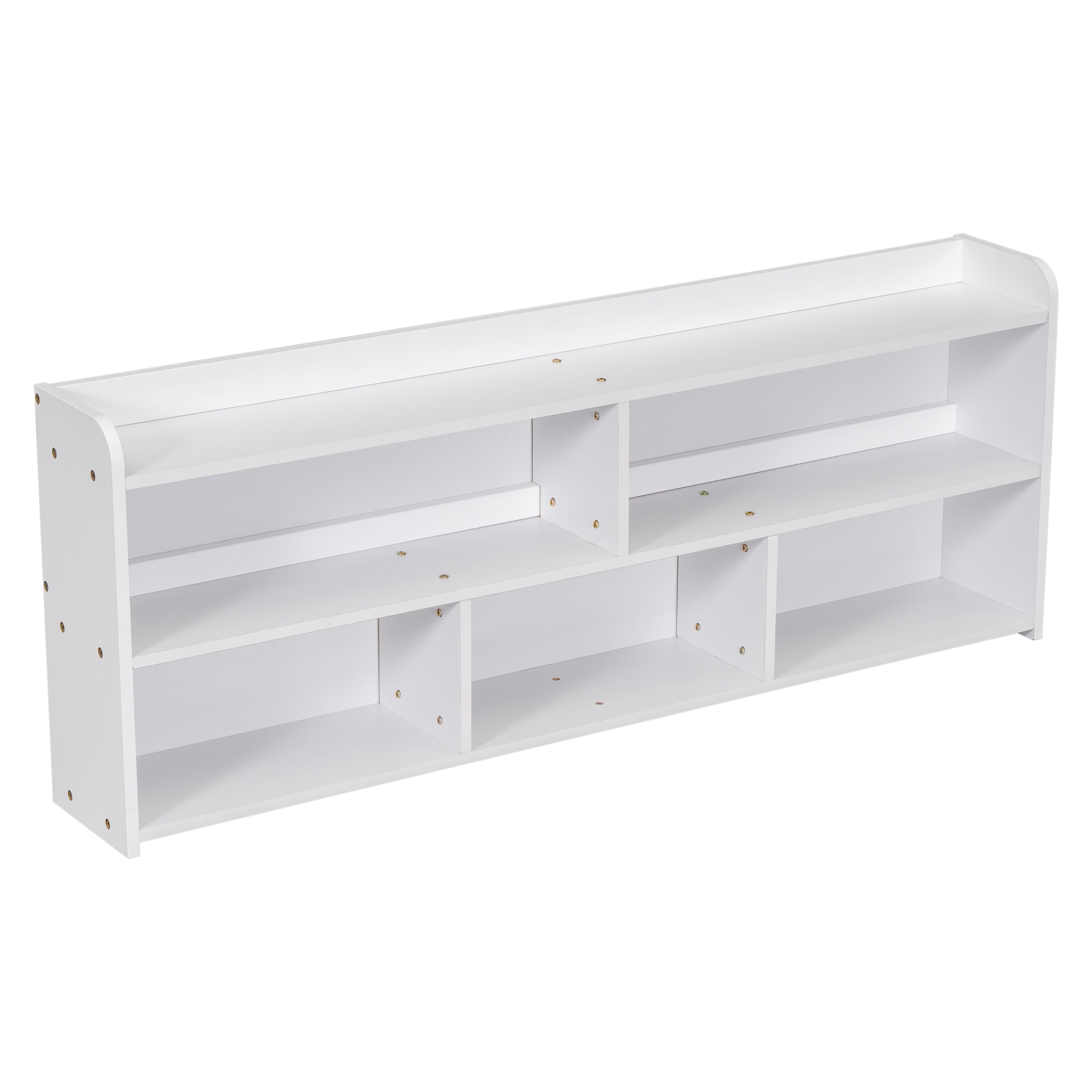 Full Bed with Bookcase Headboard, Under bed Storage Drawers and Bed End Storage Case,White