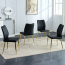 Medieval Modern Dining Chairs With Cushions And Metal Legs Material (Set of 4) - Black