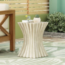 Mgo Archaistic Wavy Side Table - Antique Sandstone