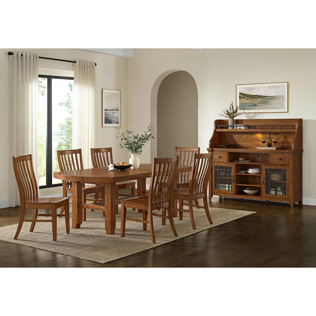 Gage Standard Height Dining Set in Light Brown by Elements International, view 6