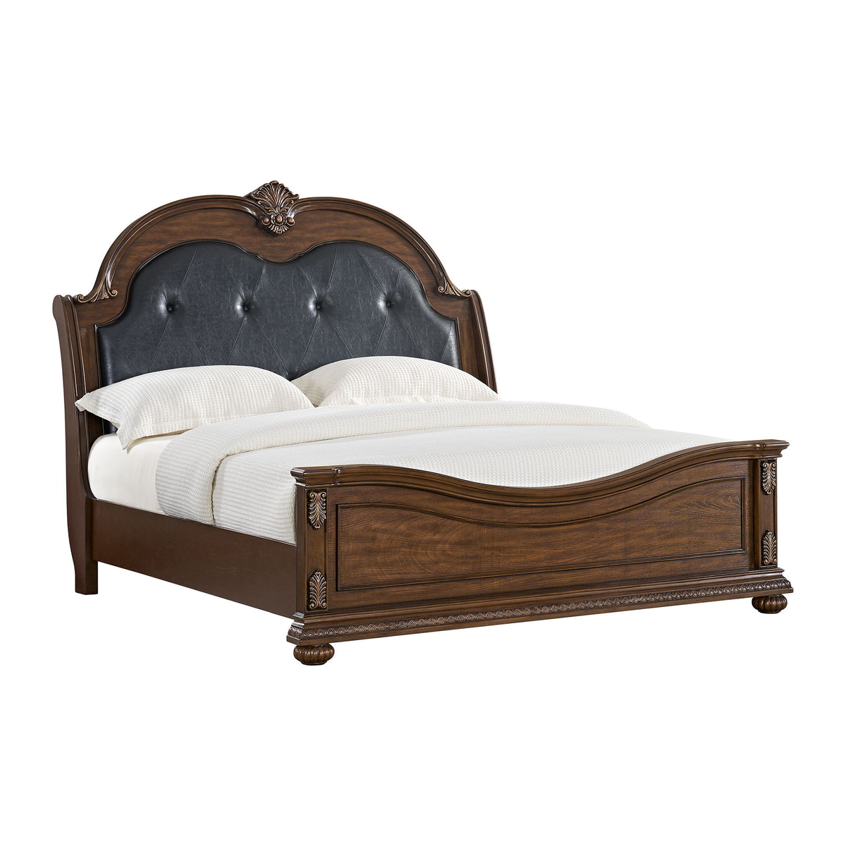 Cadenza Upholstered Bed With PU in Black by Elements International