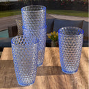 Leading Ware Diamond Cut Acrylic Drinking Glasses (Set of 4)
