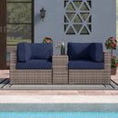 Outdoor Seating Group With Cushions 2 Person - Gray