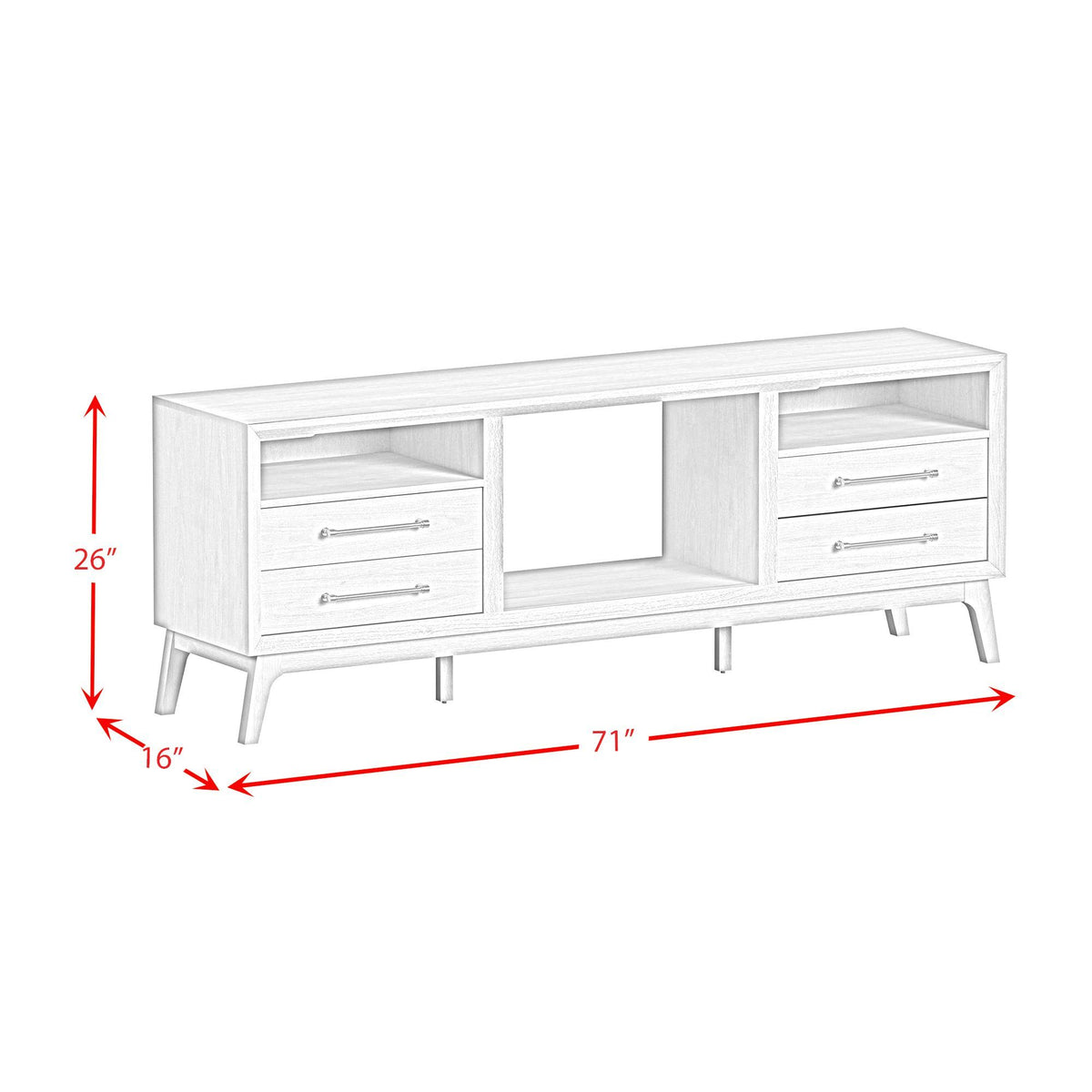 Westland TV Console in White by Elements International, view 10