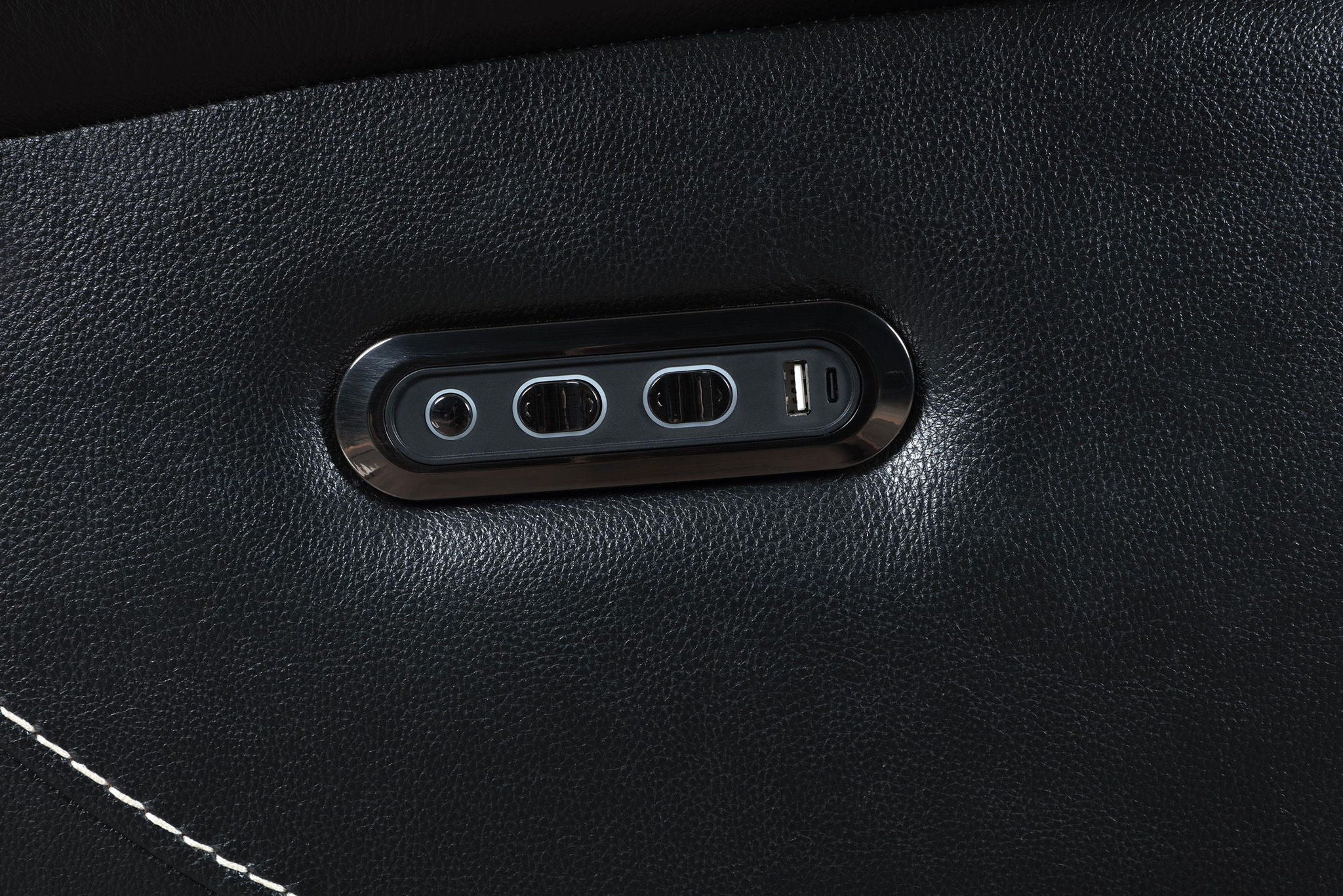 Hewitt Leather Upholstered Dual Power Recliner Chair Black