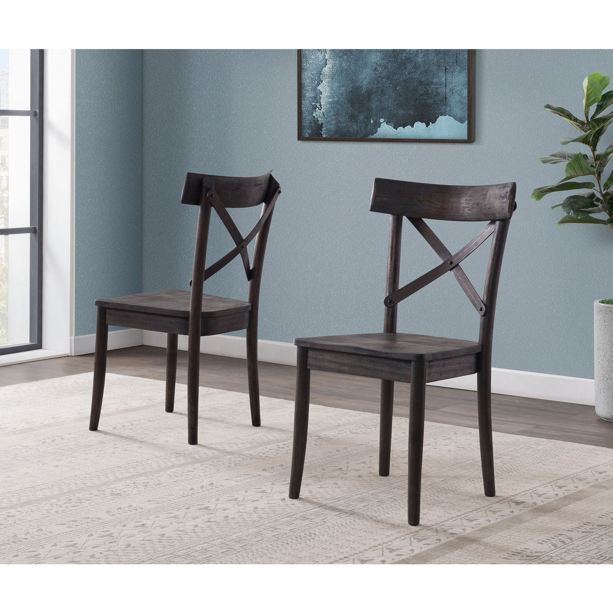 Coronado Wooden Side Chair (Set of 2) in Dark Brown by Elements International, view 6