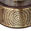 Boho Handcrafted Mango Wood Hurricane Candle Holder With Tempered Glass And Metal Accents - Brown