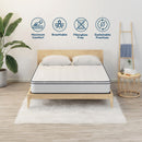 12'' Queen Hybrid Mattress With Pocket Springs And Memory Foam, Medium Firm Support - White