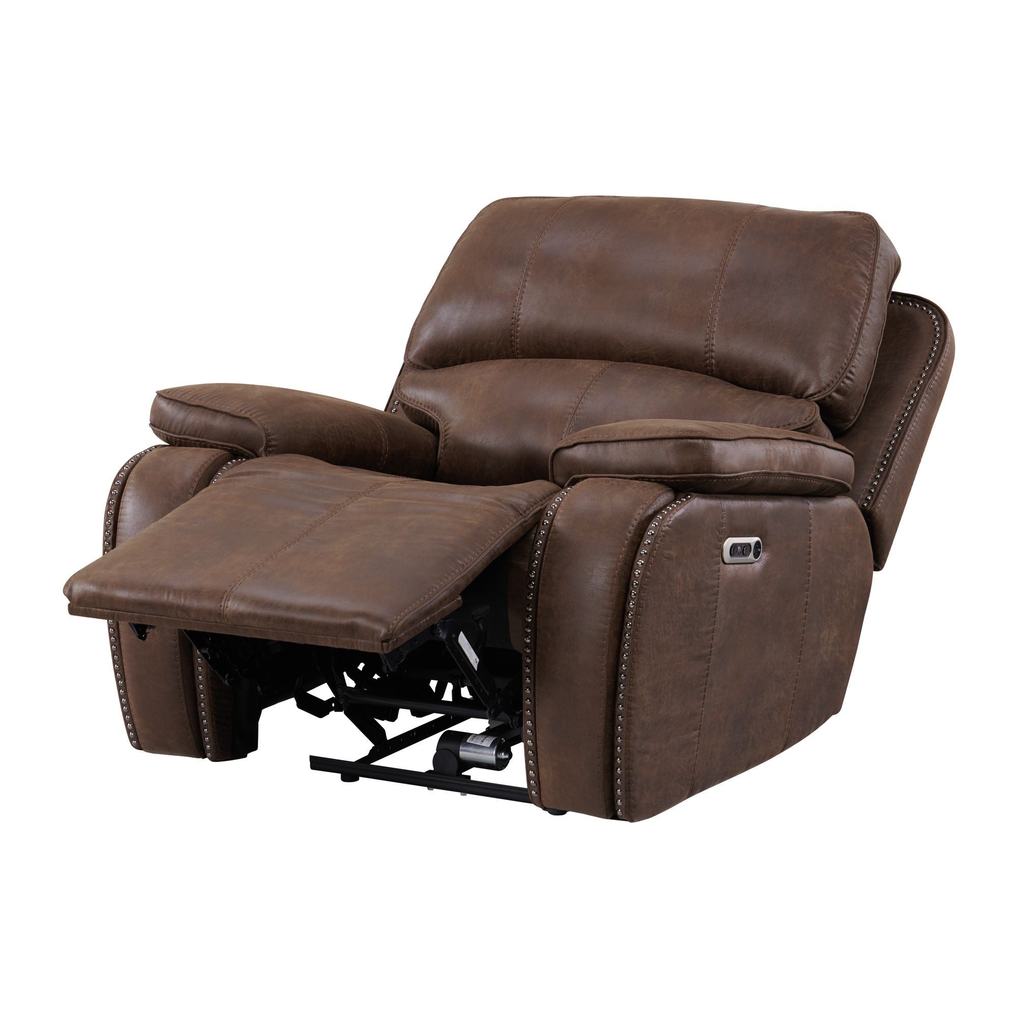 Atlantis Power Motion Recliner With Power Head Recliner in Heritage Brown by Elements International, view 5