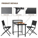 3 Piece Patio Bistro Set, Patio Set Of Foldable Patio Table And Chairs, Outdoor Patio Furniture Sets - Black