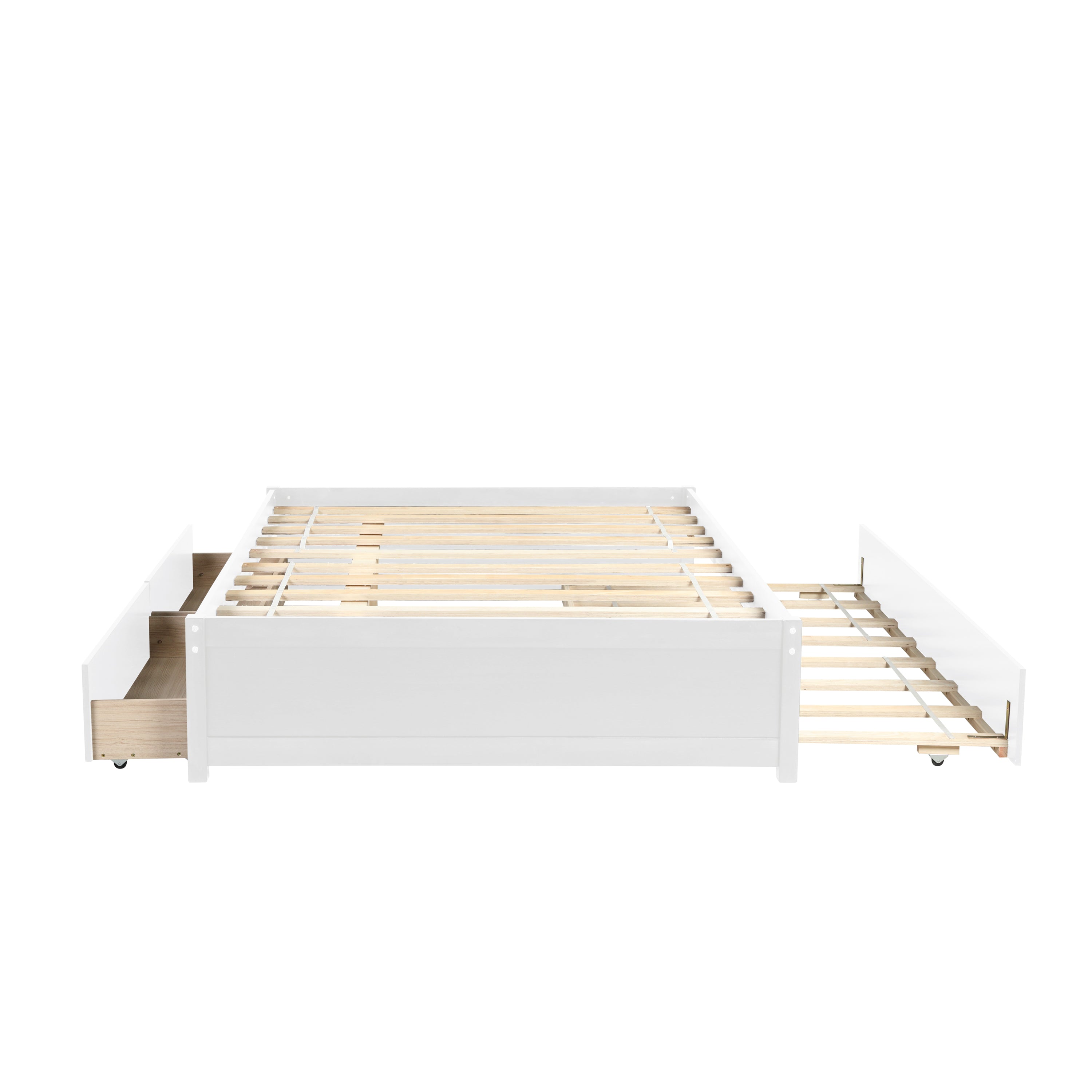 FULL BED WITH TWIN TRUNDLE AND TWO DRAWERS FOR WHITE COLOR