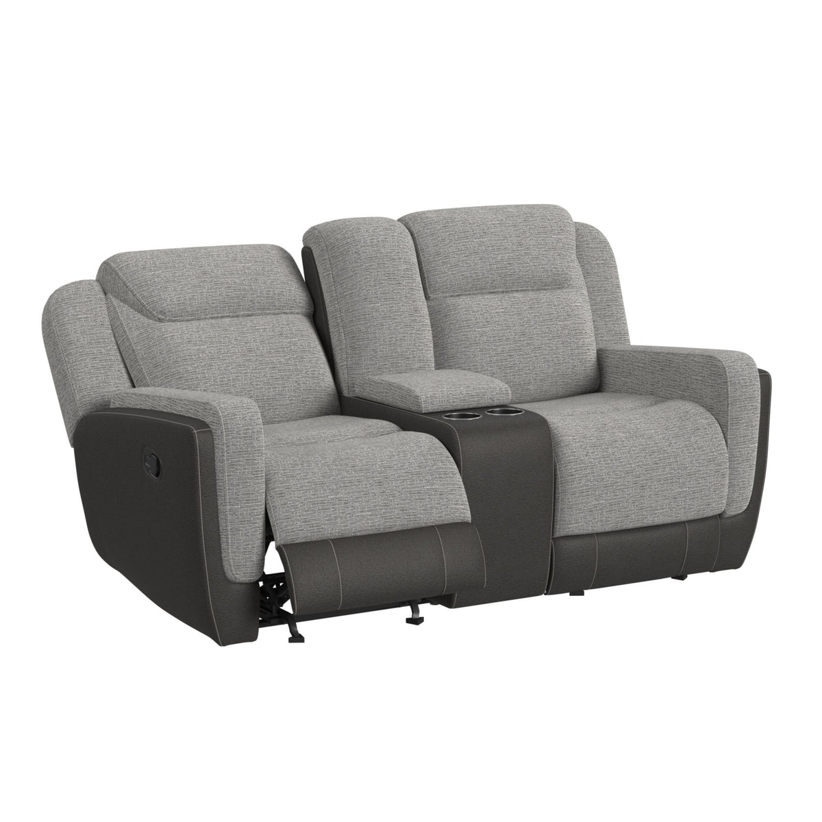 Hornet Motion Glider Loveseat With Console in Dark Gray by Elements International, view 6