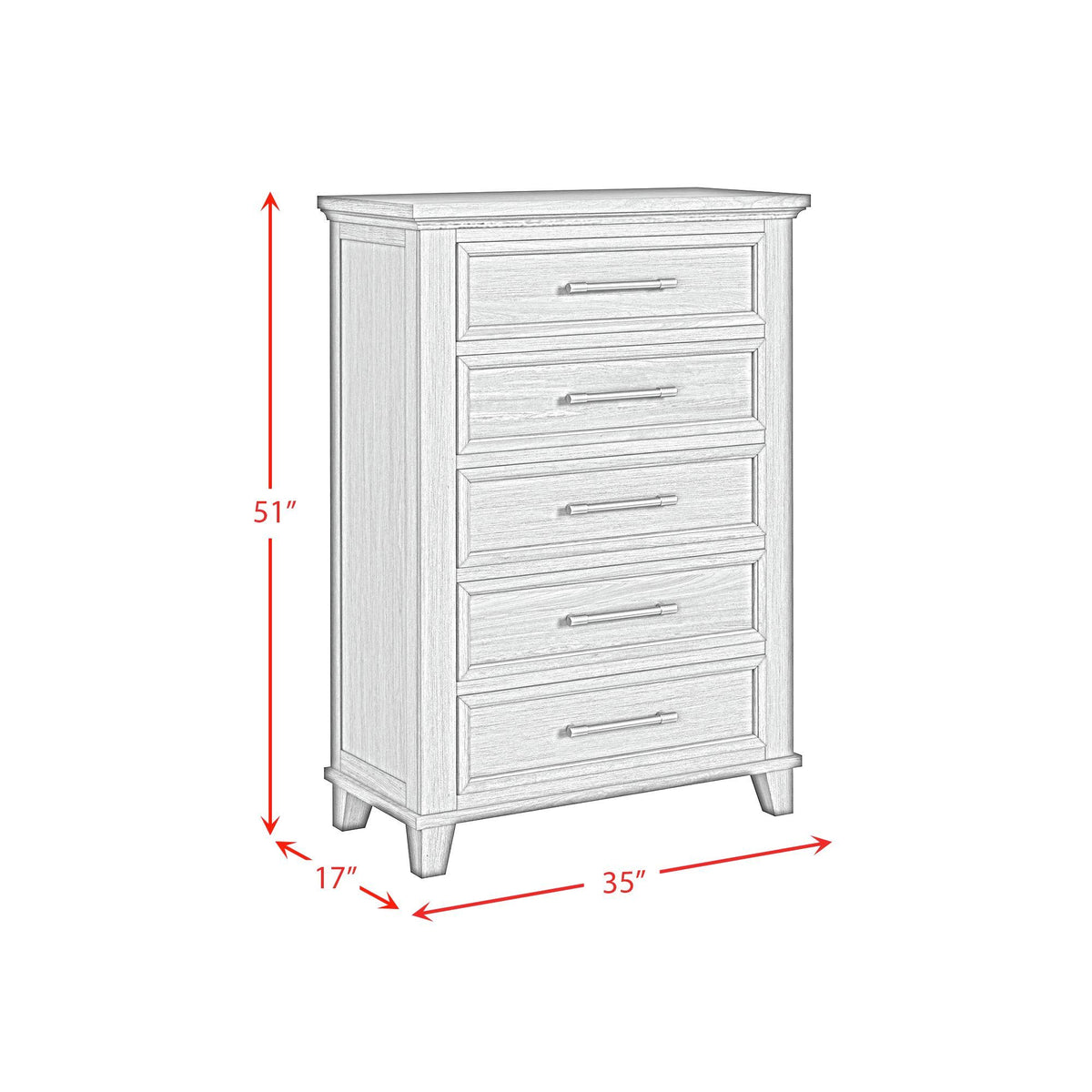 Canterbury 5-Drawer Chest in Dark Gray by Elements International, view 9
