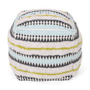 Bohemian Woven Cotton Pouf With Handwoven Design - Multi