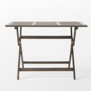 Blissique - Outdoor Foldable Wood Dining Table With Slat Design