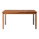 Contemporary Slat Top Acacia Wood Outdoor Dining Table