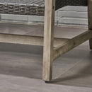 Hampton - Outdoor Wood And Wicker Loveseat - Gray