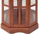 Corner Curio Cabinet With 5 Shelves And Lighting System (E26 Light Bulb Not Included)