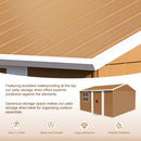 Heavy Duty Metal Storage Shed With Windows And Lockable Door, Weatherproof Outdoor Garden Shed