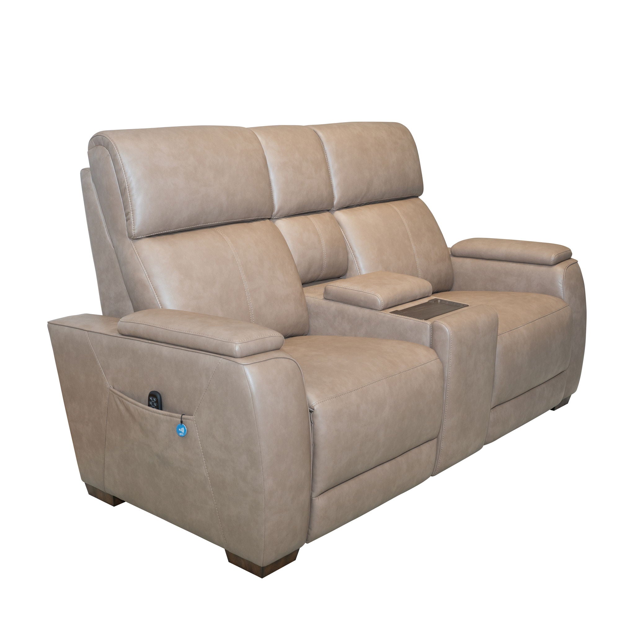 Vibe - Power Reclining Loveseat With Console, Power Headrest, Lumbar, Heat, Massage & Pulse