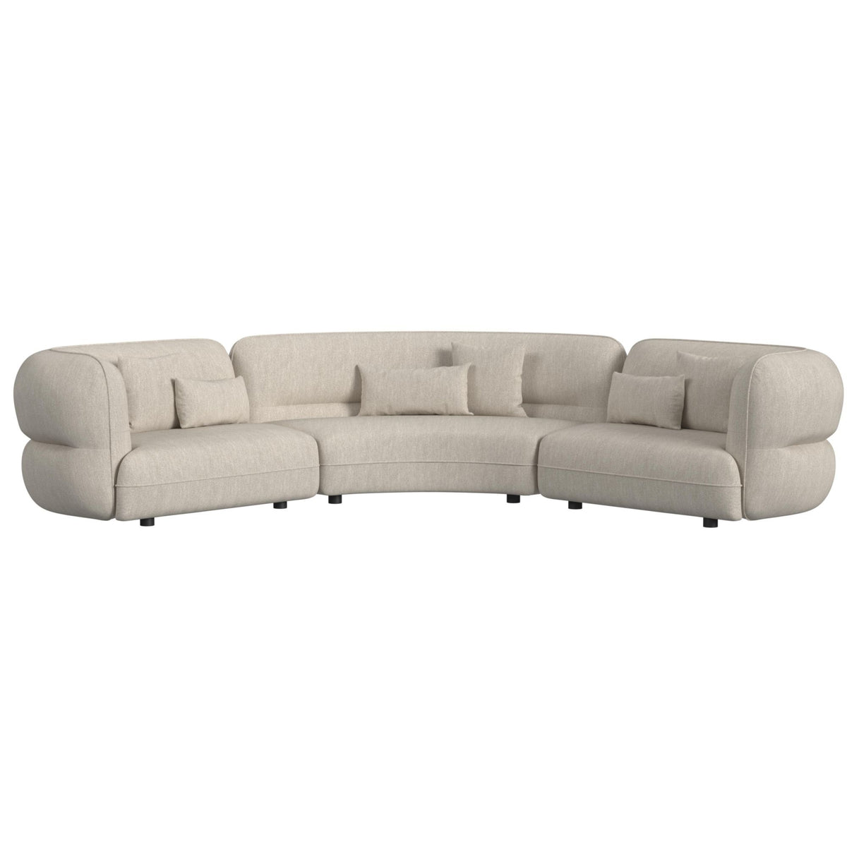Four Seasons Sectional Set With 6 Pillows in Camel by Elements International