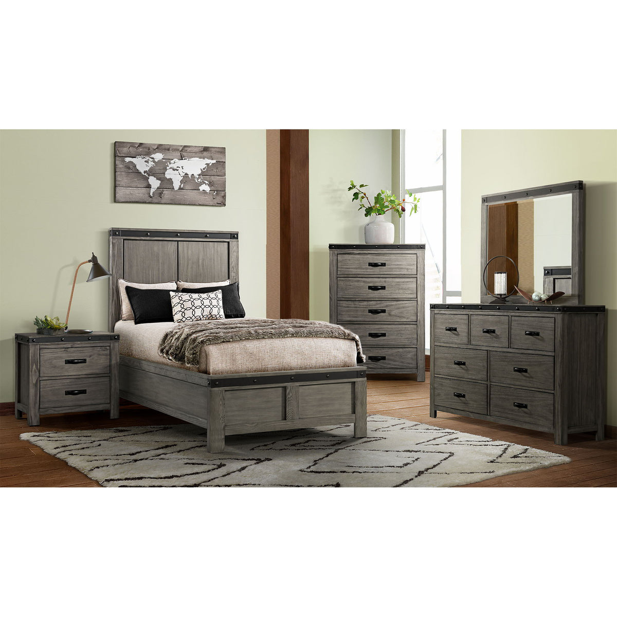 Wade Bed in Dark Gray by Elements International, view 3