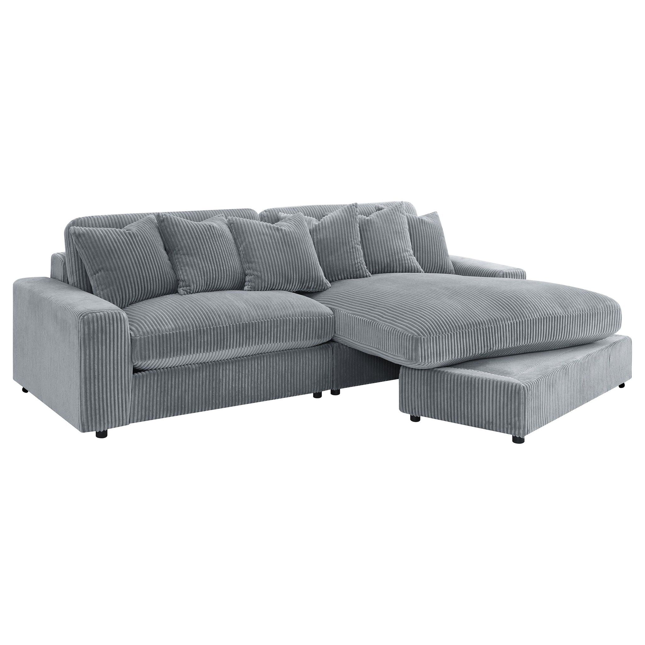 Blaine Upholstered Reversible Chaise Sectional Sofa Fog