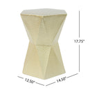 Modern Hexagon Side Table With Knockout Pit Texture - Gold