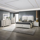Laveda - Bench - Light Gray Boucle & Pearl White